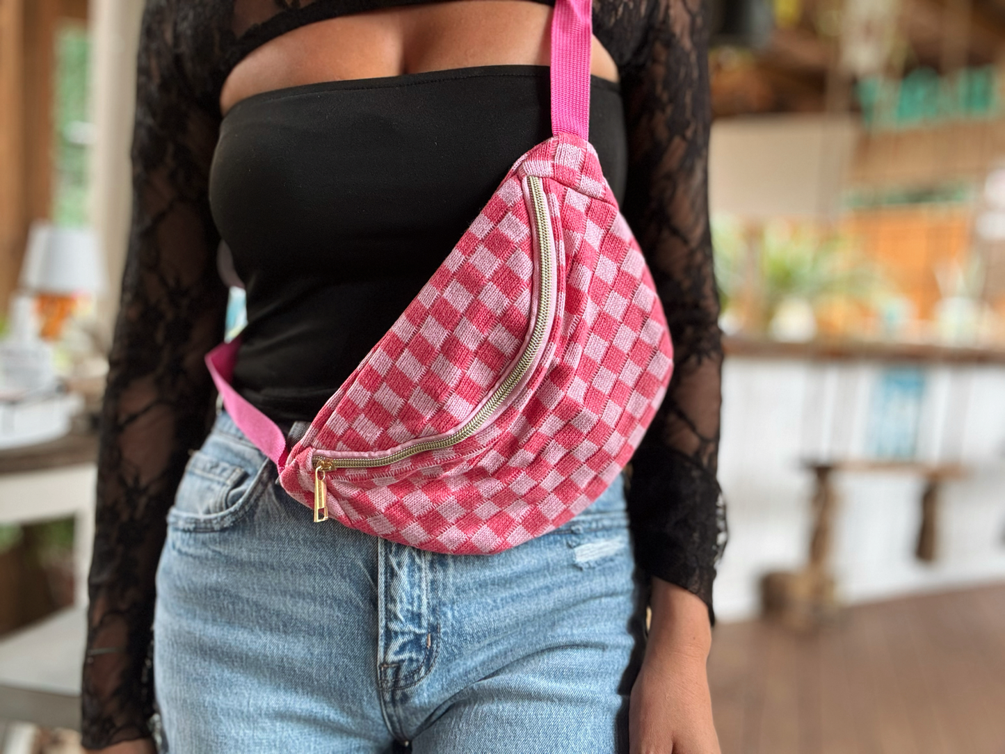 Checkered Crossbody Bag