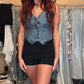 Black Rhinestone Studded Shorts
