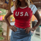 Cap Sleeve USA Baby Tee