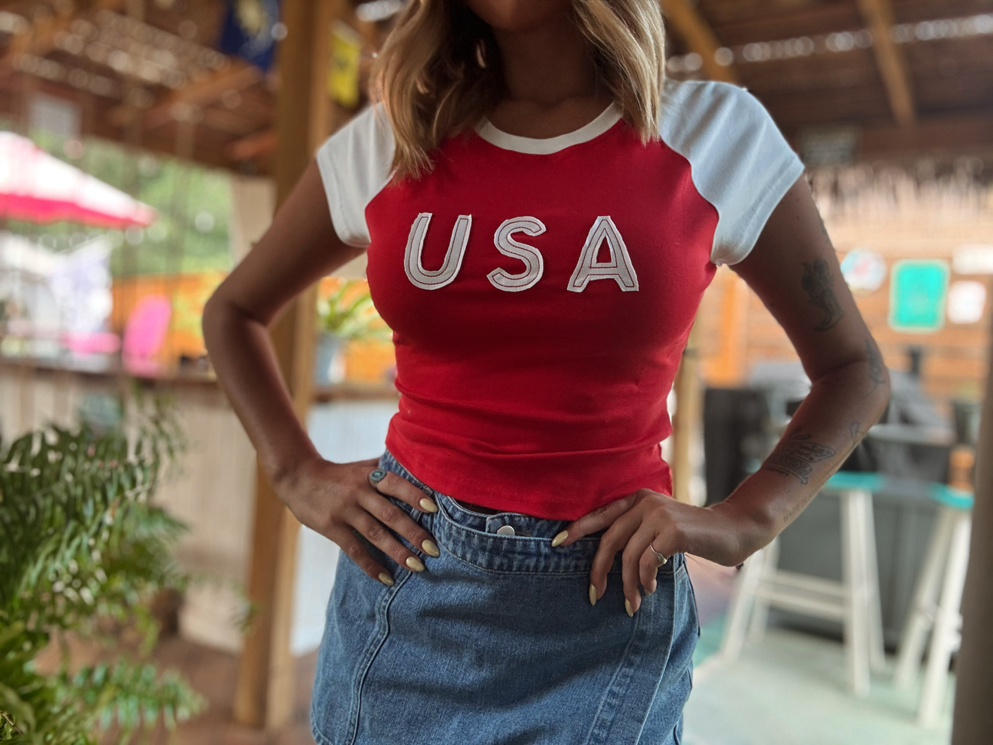 Cap Sleeve USA Baby Tee