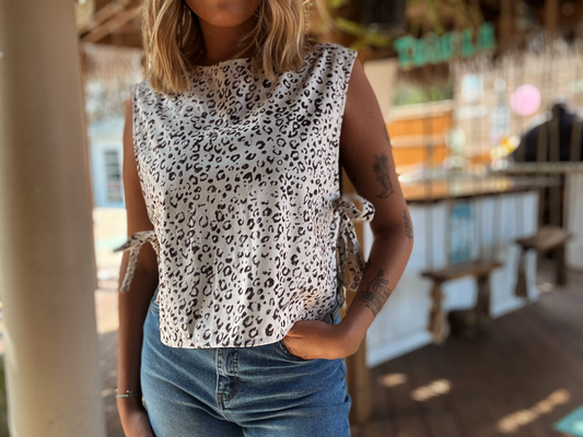 Leopard Side Tie Top