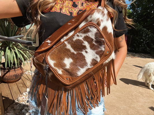 Brown Fringe Bum Bag