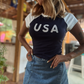 Cap Sleeve USA Baby Tee