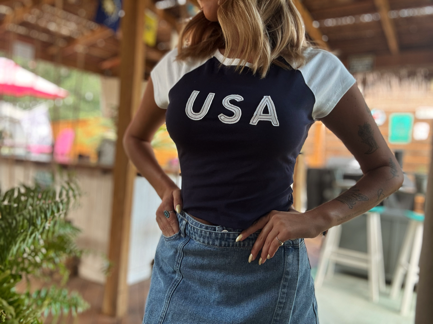 Cap Sleeve USA Baby Tee