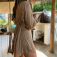 Solid Button Down Shirt Romper