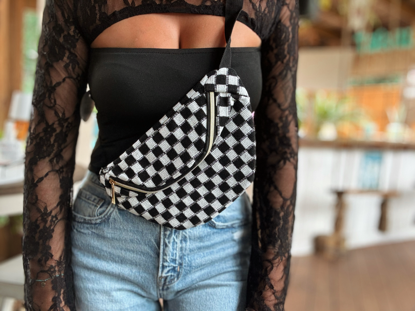 Checkered Crossbody Bag