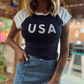 Cap Sleeve USA Baby Tee