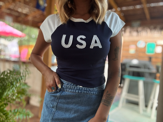 Cap Sleeve USA Baby Tee