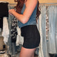 Black Rhinestone Studded Shorts