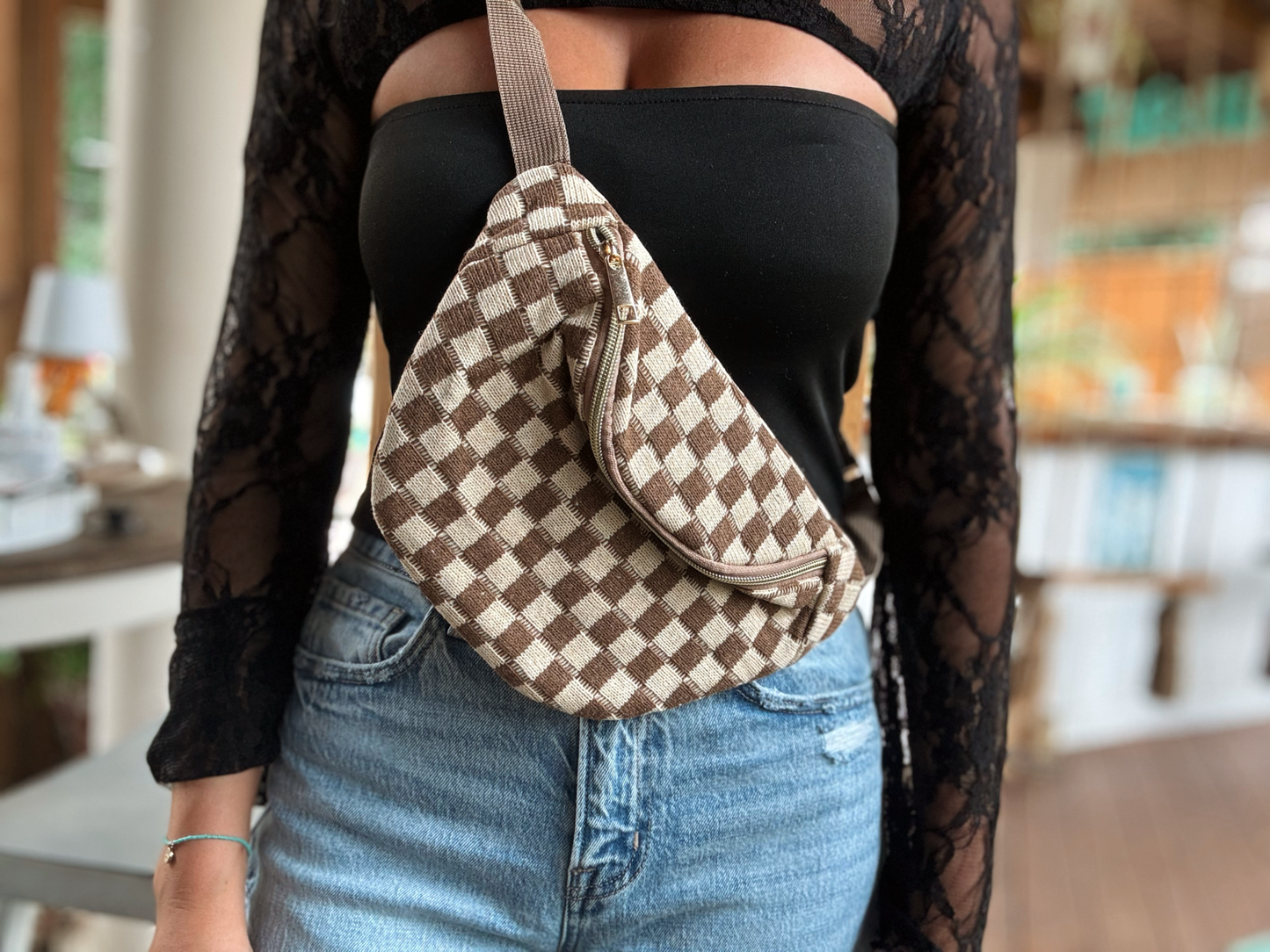 Checkered Crossbody Bag