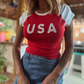 Cap Sleeve USA Baby Tee