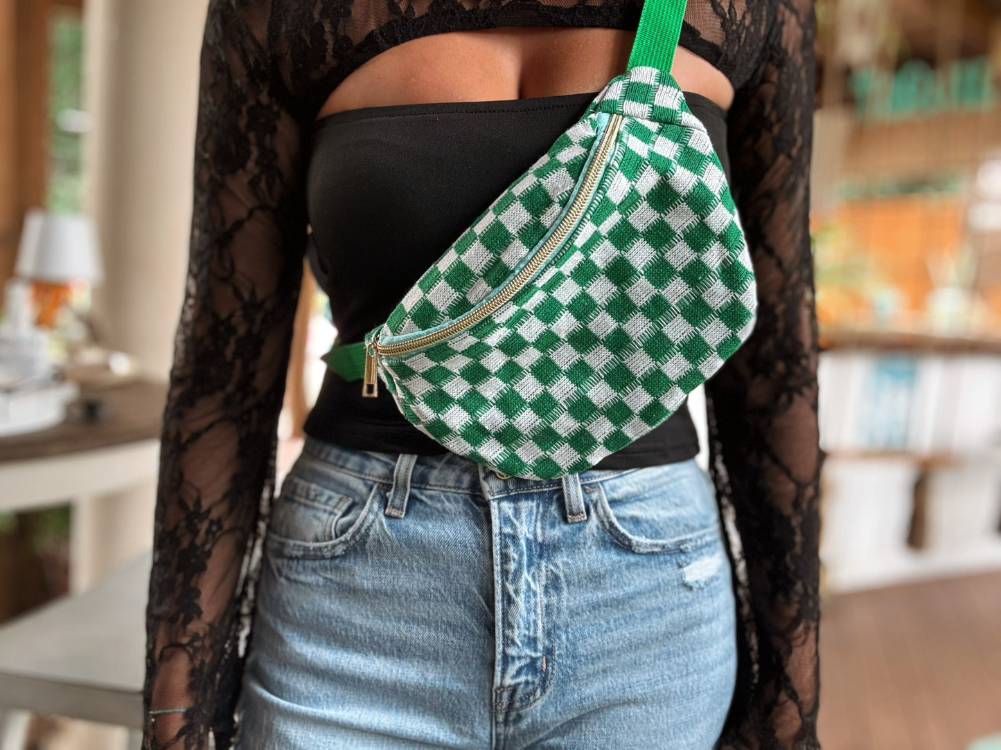 Checkered Crossbody Bag