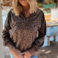 Leopard Corduroy Quarter Zip
