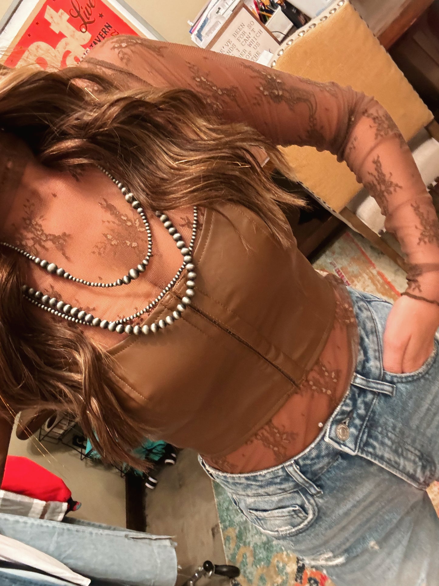 Faux Leather Corset Crop Top