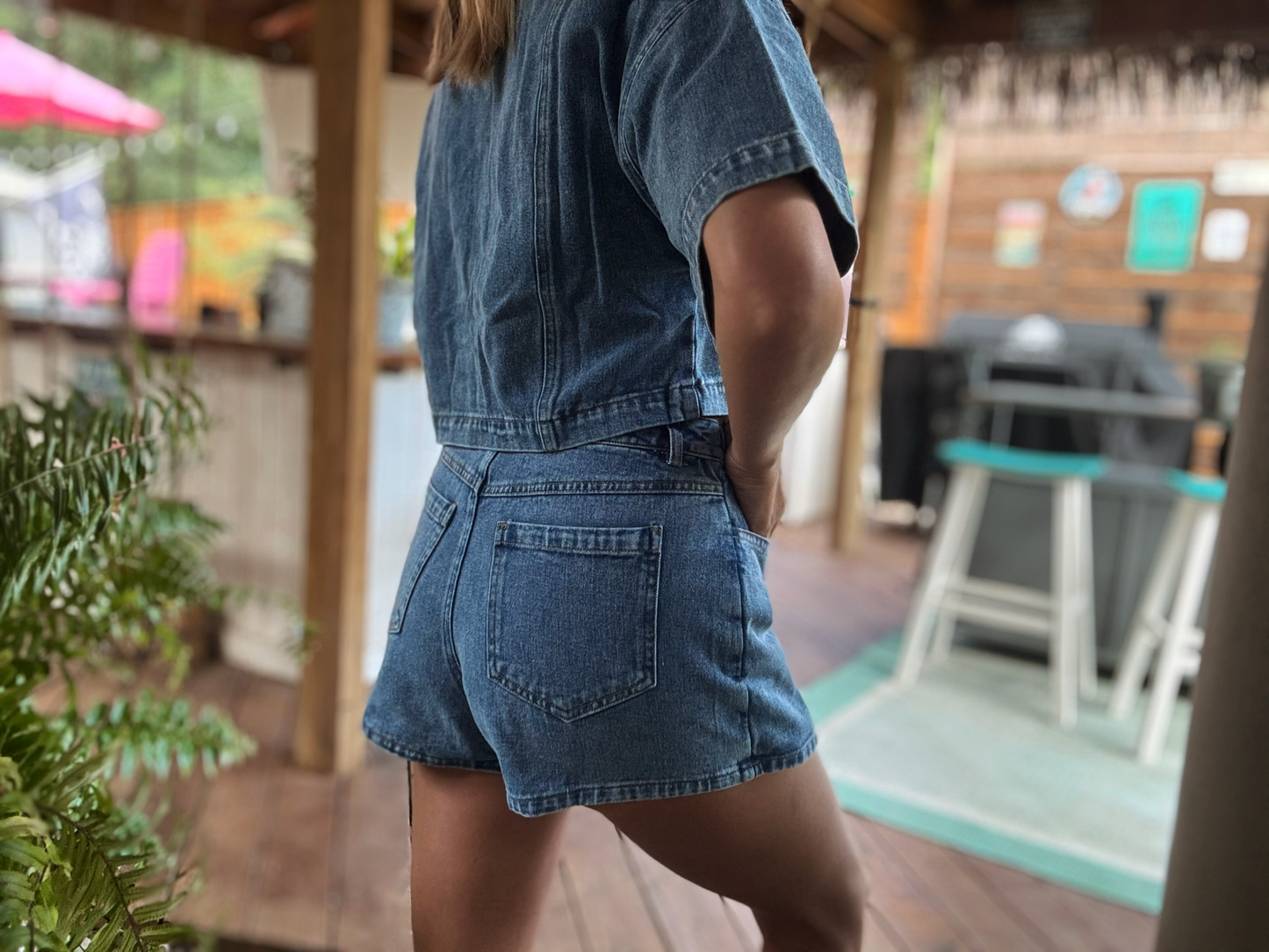 Denim Wrap Skort