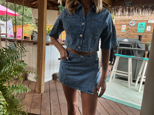 Denim Crop Shirt