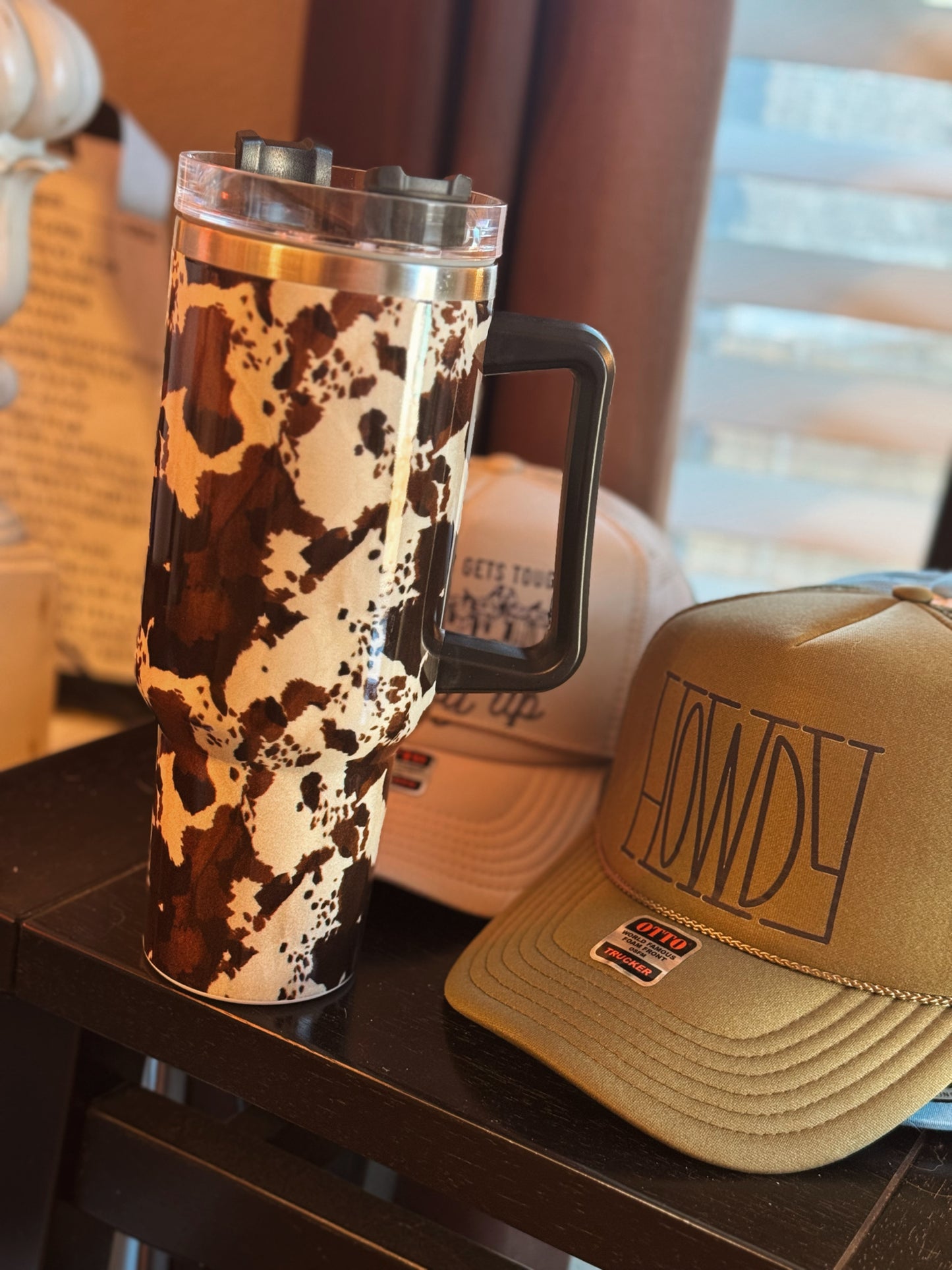 Brown Cowhide Tumbler