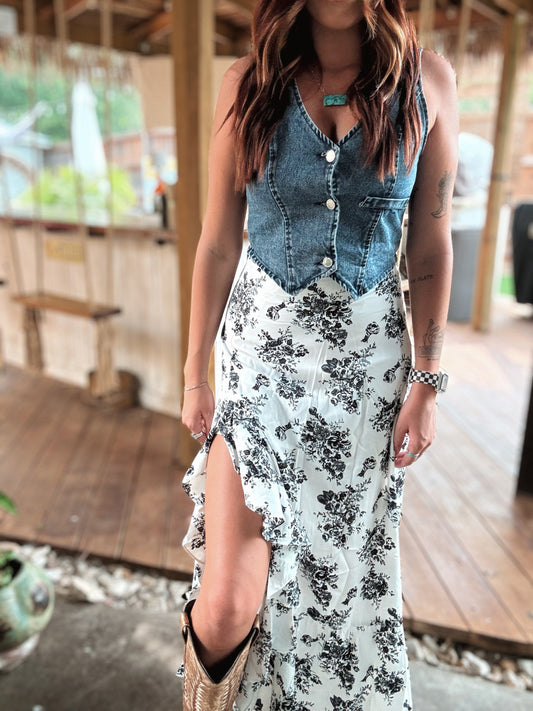 Floral Ruffle Skirt
