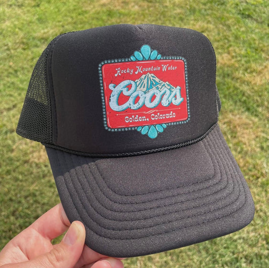 Coors Turquoise Foam Trucker Hat - Black