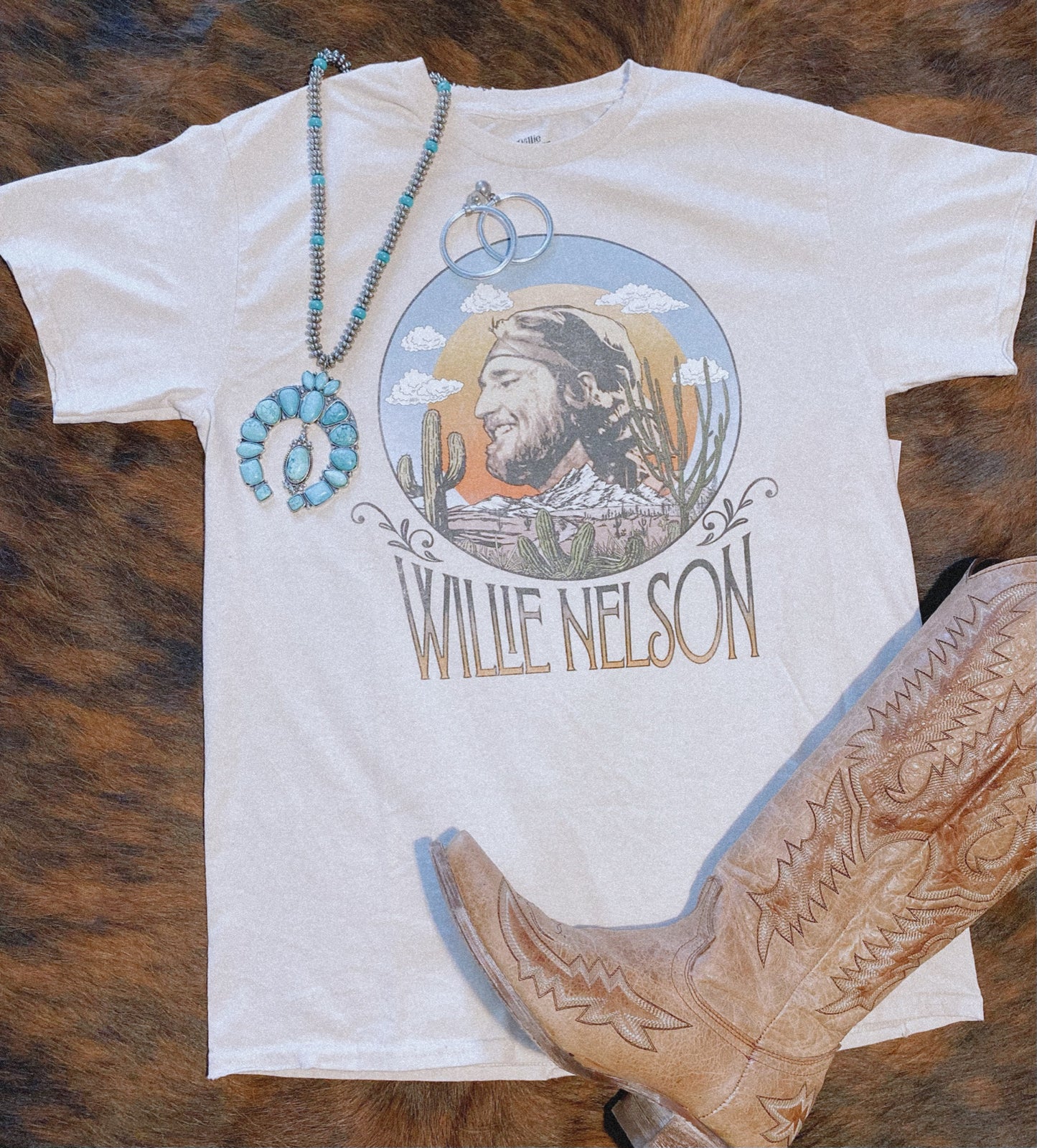 Willie Distressed Tan Tee