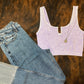 Acid Wash Slit Neck Ribbed Tank