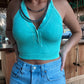 Washed Button-up Tank