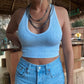 Washed Ribbed Racerback Tank
