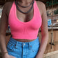 Washed Ribbed Racerback Tank